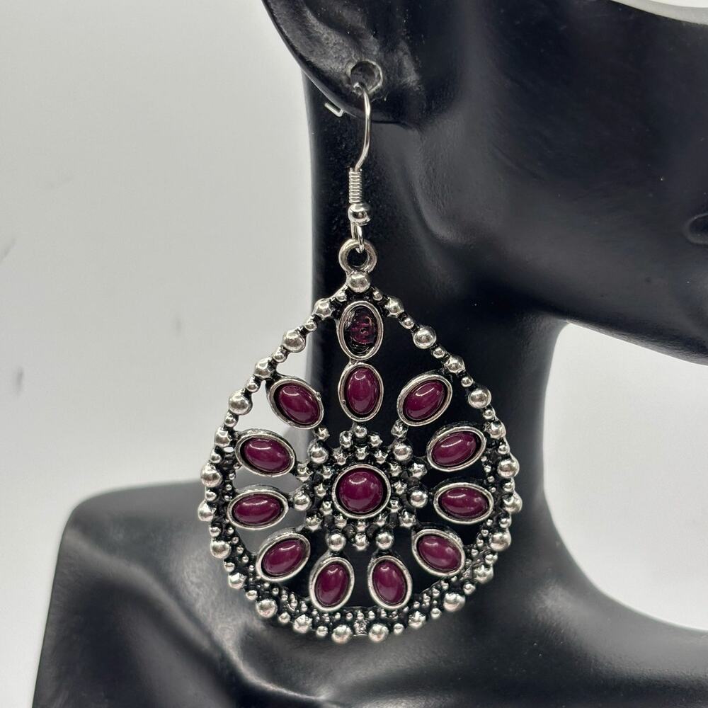 Silver & Purple Floral Earring Bundle